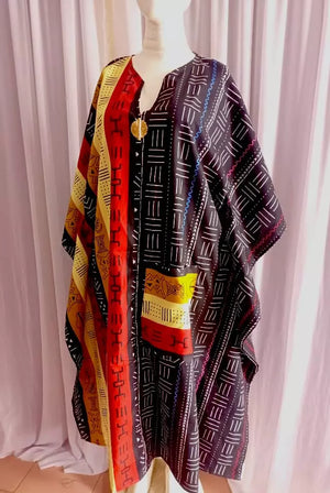Magnifique robe boubou/caftan imprimé bogolan ABI-CREATIONS