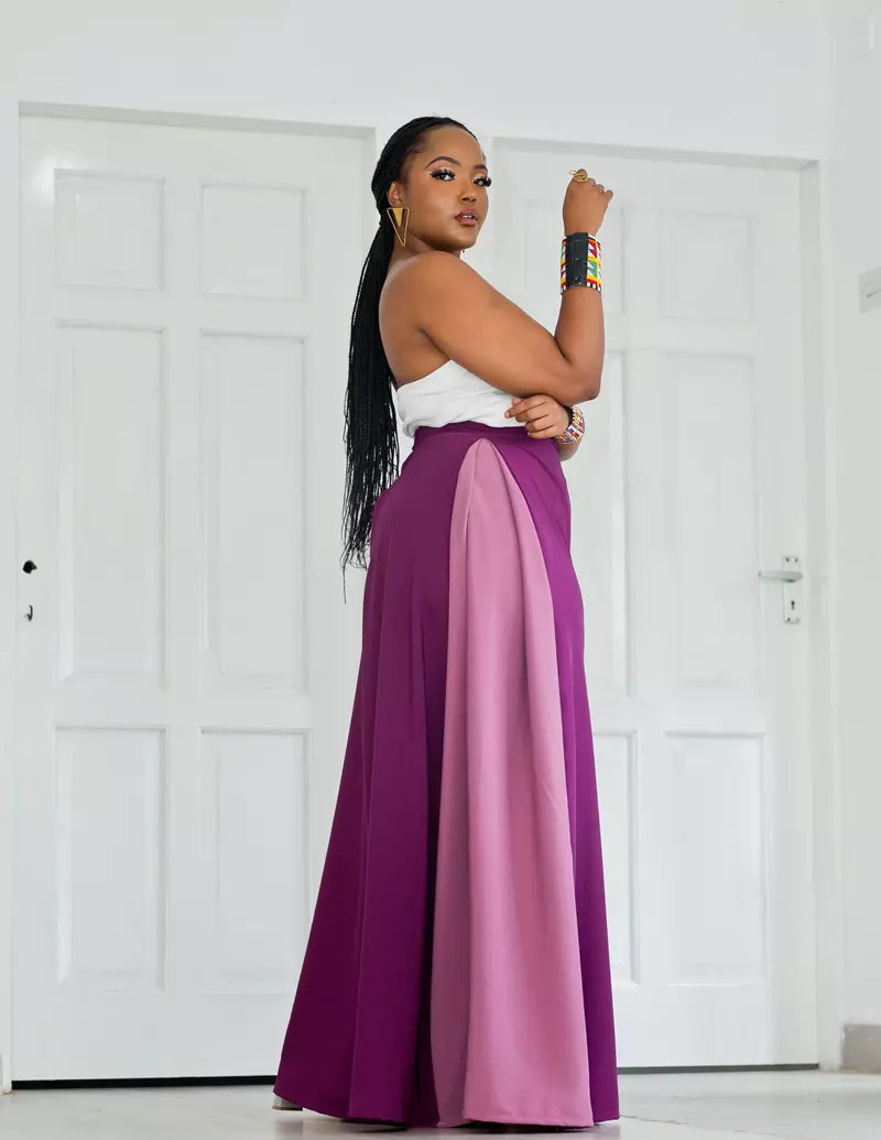 Pantalon Palazzo Cinta - Violet AFRICANYUVA