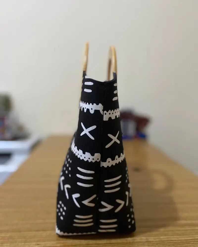 Sac à main en Wax Poignée en bois-Bogolan NIENIAGOLLE