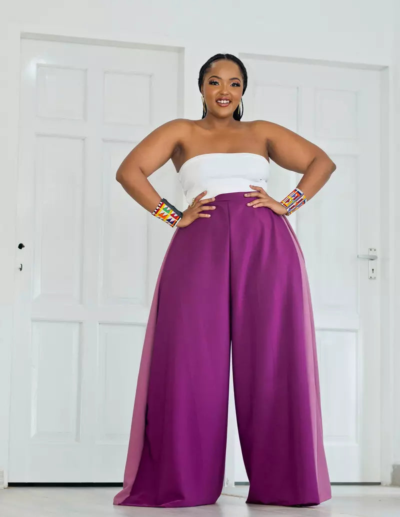 Pantalon Palazzo Cinta - Violet AFRICANYUVA