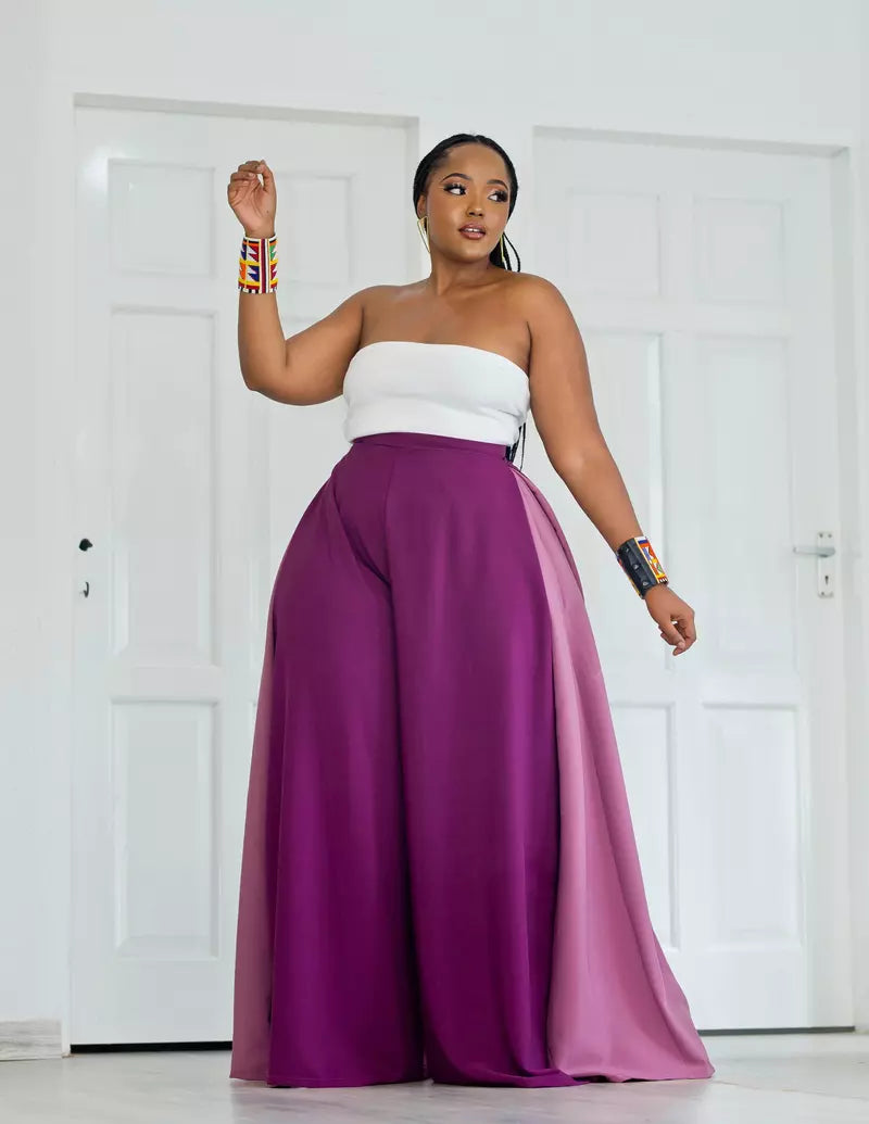 Pantalon Palazzo Cinta - Violet AFRICANYUVA