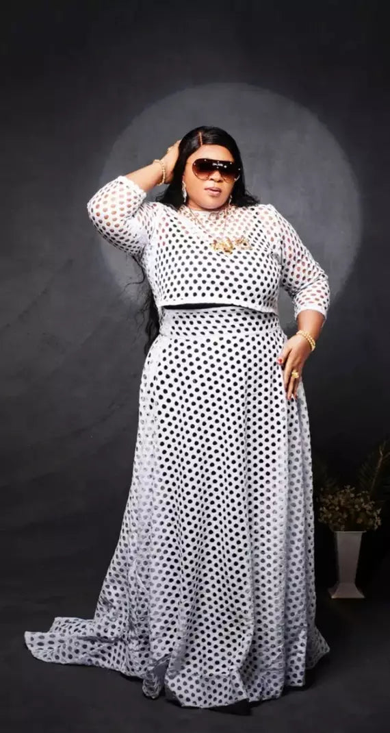 3 pièces haut court classique et une jupe évasée robes africaines pour femmes