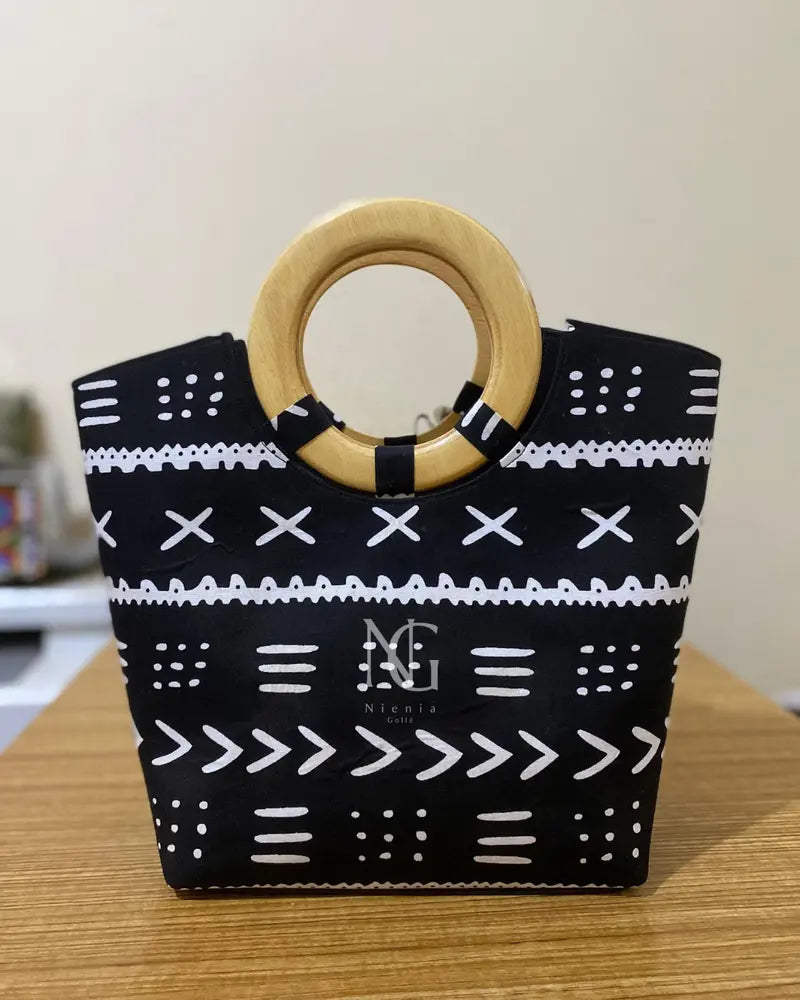 Sac à main en Wax Poignée en bois-Bogolan NIENIAGOLLE
