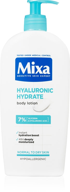 MIXA Hyalurogel lait corporel hydratant intense pour peaux sèches et sensibles 400 ml