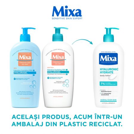 MIXA Hyalurogel lait corporel hydratant intense pour peaux sèches et sensibles 400 ml